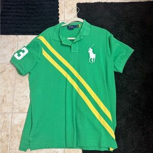 Polo by Ralph Lauren Green and Yellow Men's Polo Shirt